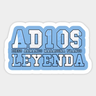 Adios Leyenda Diego Maradona 10 Sticker